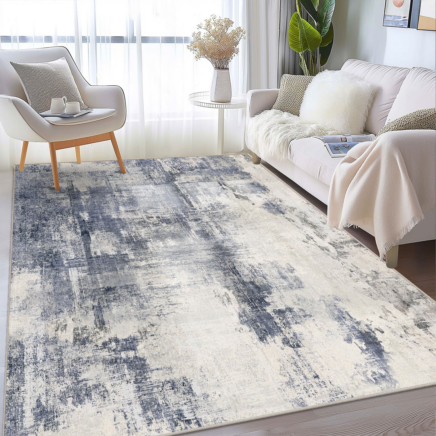 Modern Echo Blue Haze Rug