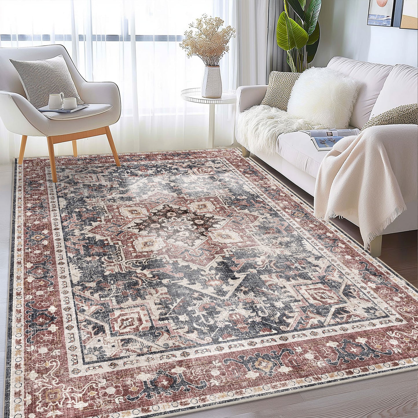 Boho Bliss Antique Red Area Rug